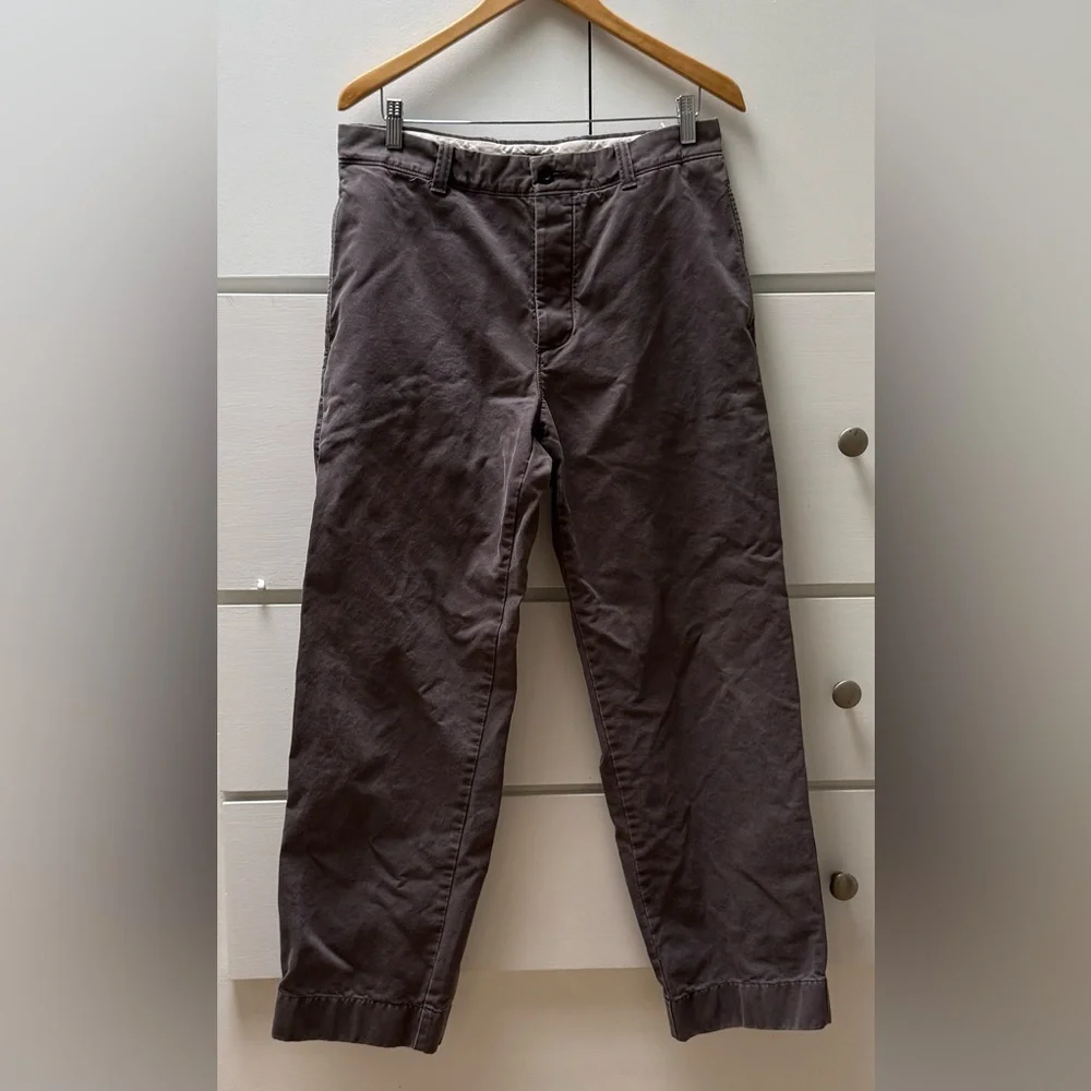 J. Crew Gray Button Fly 100% Cotton Chinos in Size 33x32